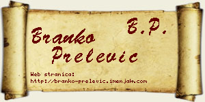 Branko Prelević vizit kartica